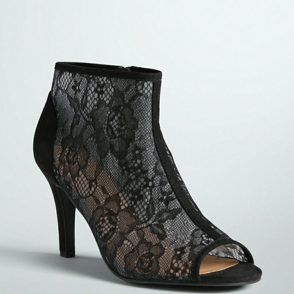 Lace Heel Booties